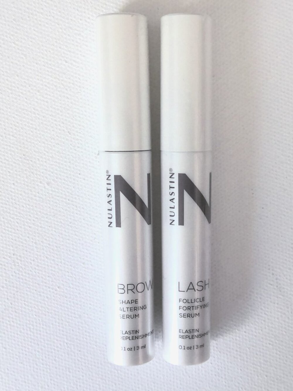 Nulastin 1 Lash Fortifying Serum & 1 Brow Shape Altering Serum Sealed .1 oz each